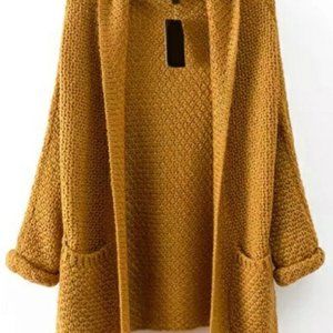 Chunky Knit Cardigan with pockets -color brown